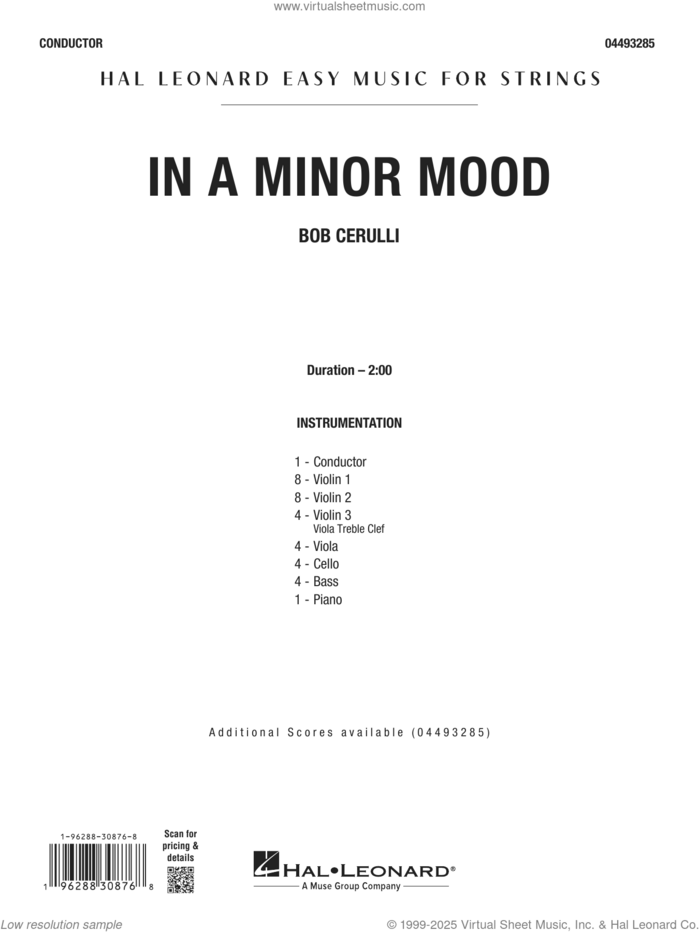 In A Minor Mood (COMPLETE) sheet music for orchestra by Bob Cerulli, intermediate skill level