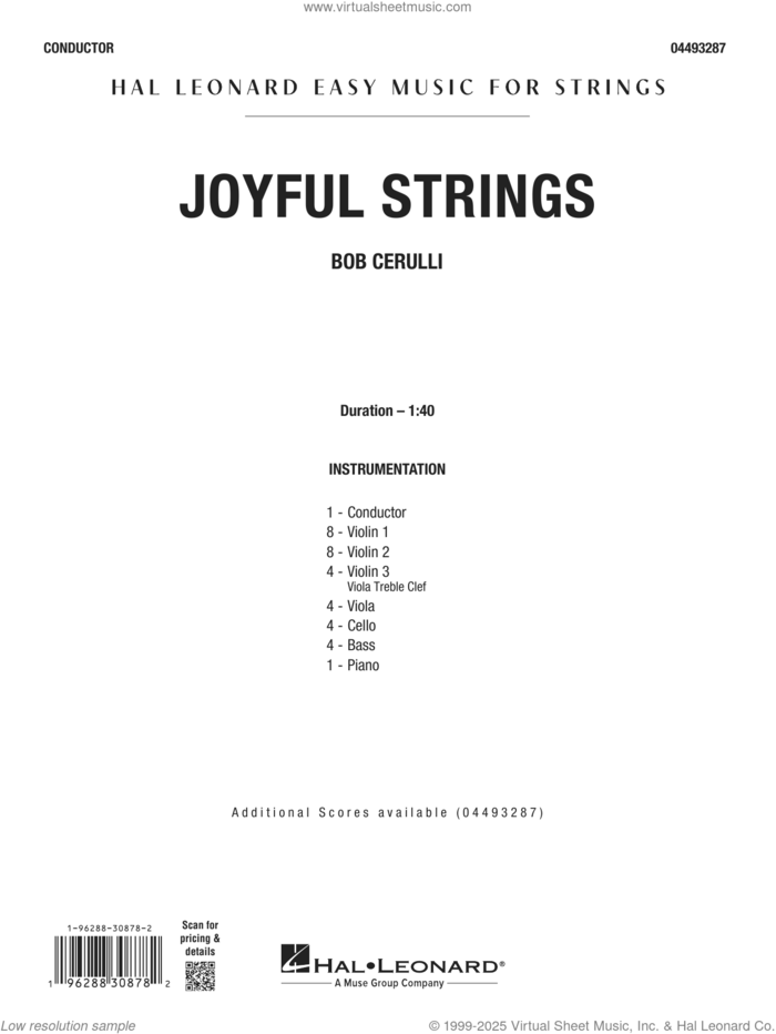 Joyful Strings (COMPLETE) sheet music for orchestra by Bob Cerulli, intermediate skill level