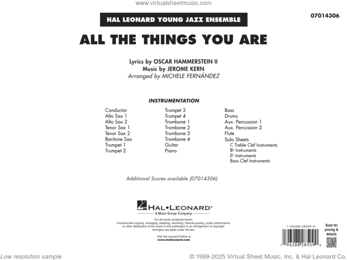 All The Things You Are (arr. Michele Fernandez) (COMPLETE) sheet music for jazz band by Oscar II Hammerstein, Jerome Kern and Michele Fernandez, intermediate skill level