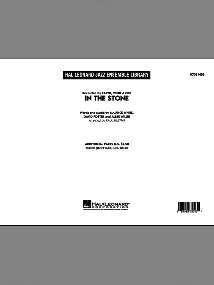 In The Stone (COMPLETE) sheet music for jazz band by David Foster, Allee Willis, Maurice White, Earth, Wind & Fire and Paul Murtha, intermediate skill level