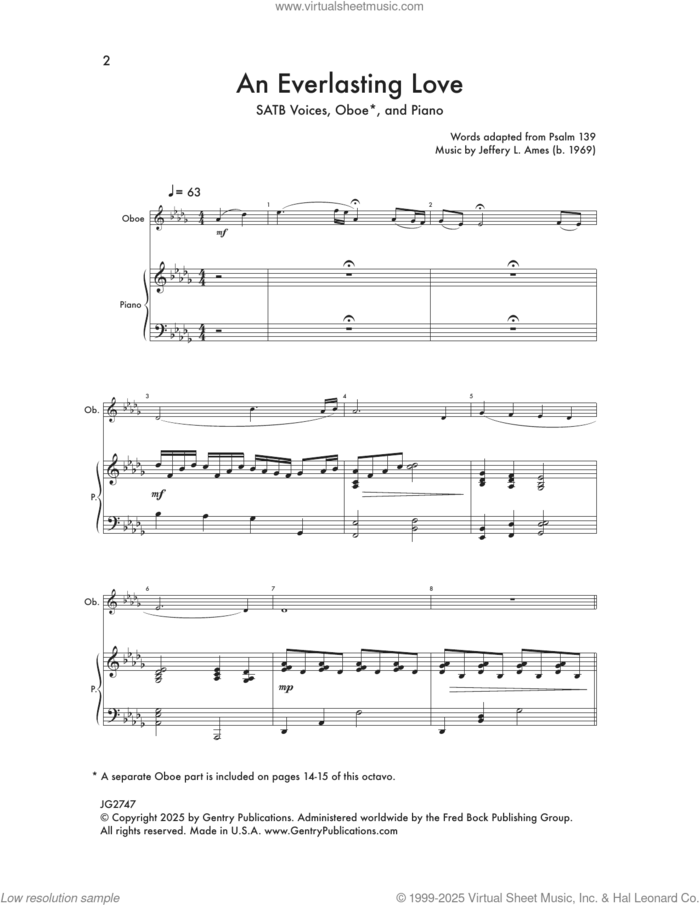 An Everlasting Love sheet music for choir (SATB: soprano, alto, tenor, bass) by Jeffery Ames, intermediate skill level