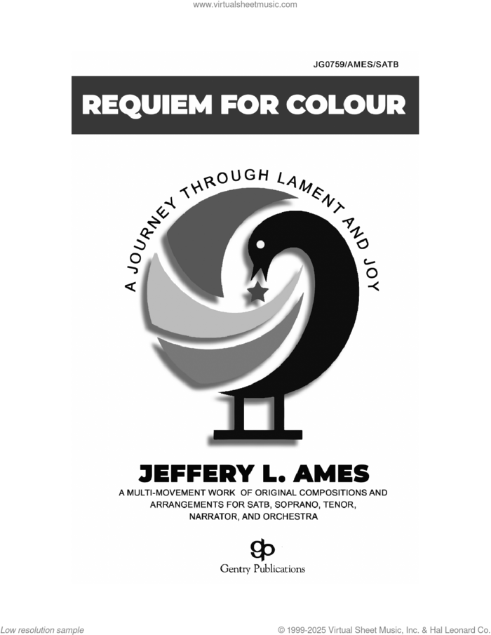 Requiem For Color sheet music for choir (SATB: soprano, alto, tenor, bass) by Jeffery L. Ames, intermediate skill level