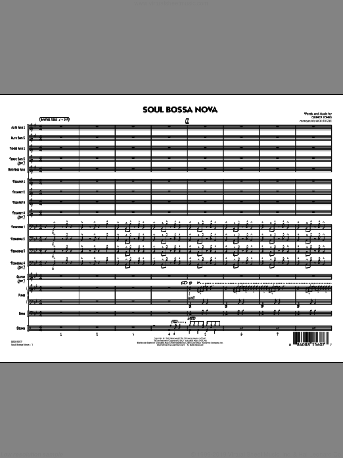 Soul Bossa Nova (COMPLETE) sheet music for jazz band by Rick Stitzel and Quincy Jones, intermediate skill level