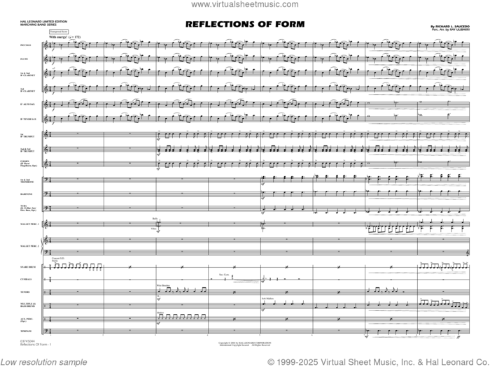 Reflections Of Form (COMPLETE) sheet music for marching band by Richard L. Saucedo and Ray Ulibarri, intermediate skill level