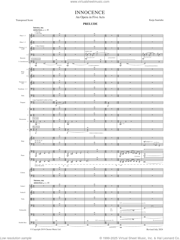 Innocence (Study Score) sheet music for choir by Kaija Saariaho, classical score, intermediate skill level