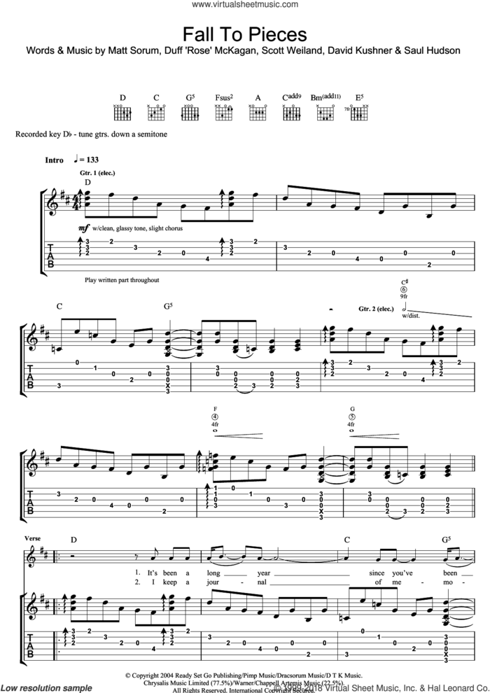 Pieces Sheet Music | Sum 41 | Guitar Tab