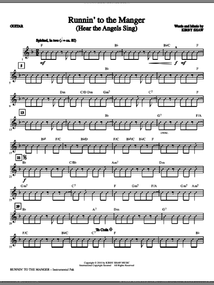 Runnin' To The Manger (Hear The Angels Sing) (complete set of parts) sheet music for orchestra/band (Rhythm) by Kirby Shaw, intermediate skill level