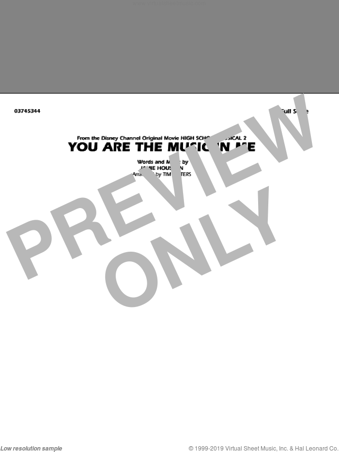 You Are the Music In Me (from High School Musical 2) (COMPLETE) sheet music for marching band by Jamie Houston and Tim Waters, intermediate skill level