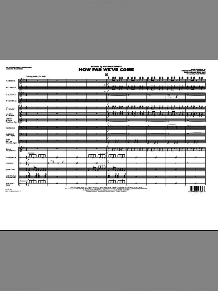 How Far We've Come (COMPLETE) sheet music for marching band by Rob Thomas, Brian Yale, Kyle Cook, Paul Doucette, Matchbox Twenty and Paul Murtha, intermediate skill level