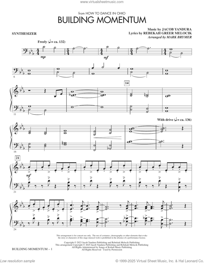 Building Momentum (from How to Dance in Ohio) (arr. Mark Brymer) (complete set of parts) sheet music for orchestra/band (Rhythm) by Mark Brymer, Jacob Yandura and Rebekah Greer Melocik, intermediate skill level