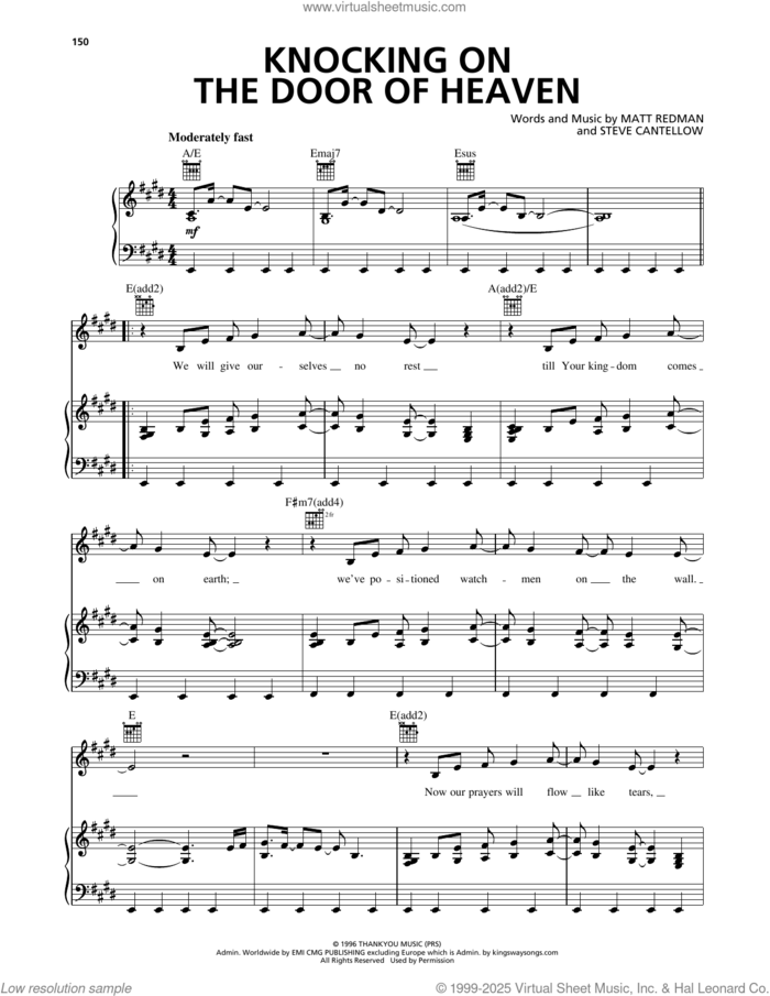 Knocking On The Door Of Heaven sheet music for voice, piano or guitar by Passion, Matt Redman and Steve Cantellow, intermediate skill level