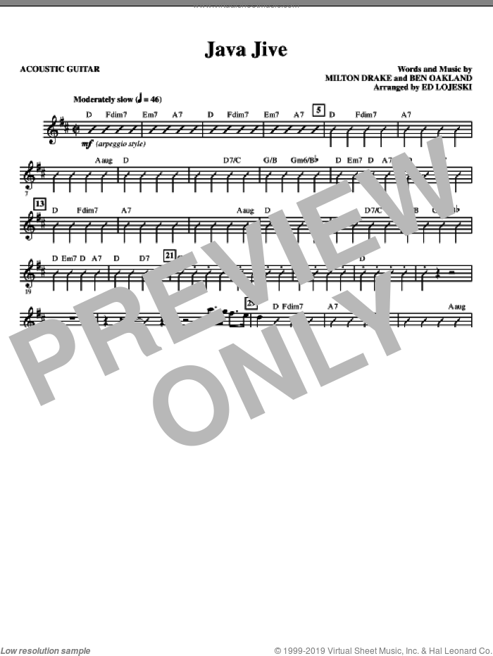 Java Jive (SSAA Octavo Accompaniment Parts) (complete set of parts) sheet music for orchestra/band (Rhythm) by Milton Drake, Ben Oakland, Ed Lojeski and Manhattan Transfer, intermediate skill level
