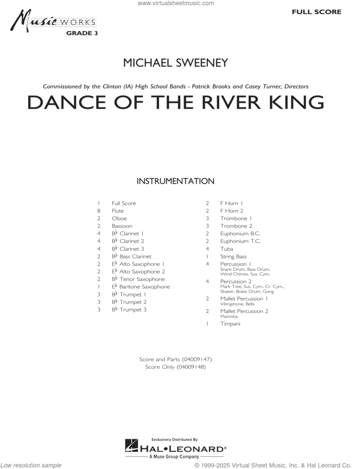 Dance Of The River King (COMPLETE) sheet music for concert band by Michael Sweeney, intermediate skill level