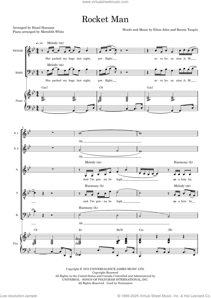 Rocket Man (arr. Hazel Hannam) (COMPLETE) sheet music for orchestra/band by Elton John, Bernie Taupin and Hazel Hannam, intermediate skill level