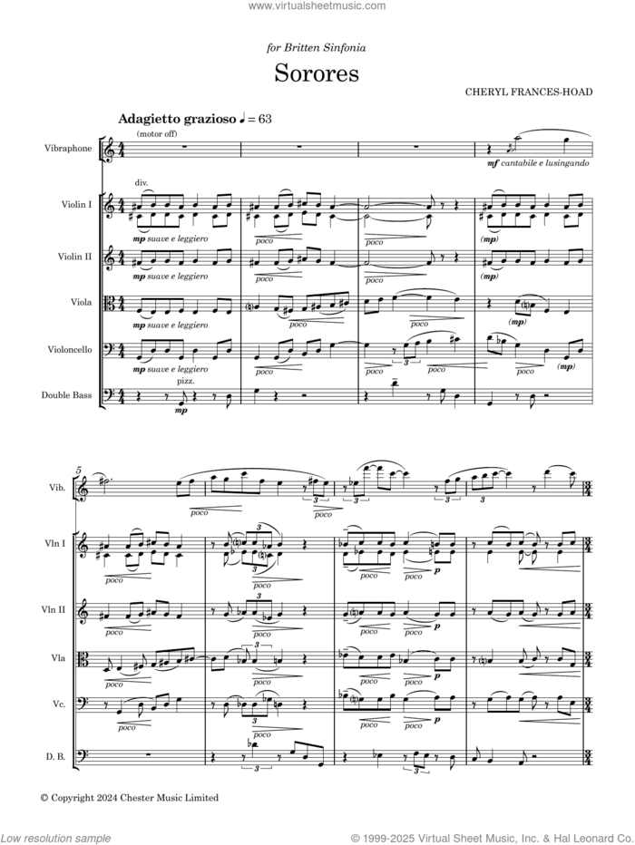 Sorores sheet music for orchestra (full score) by Cheryl Frances-Hoad, classical score, intermediate skill level