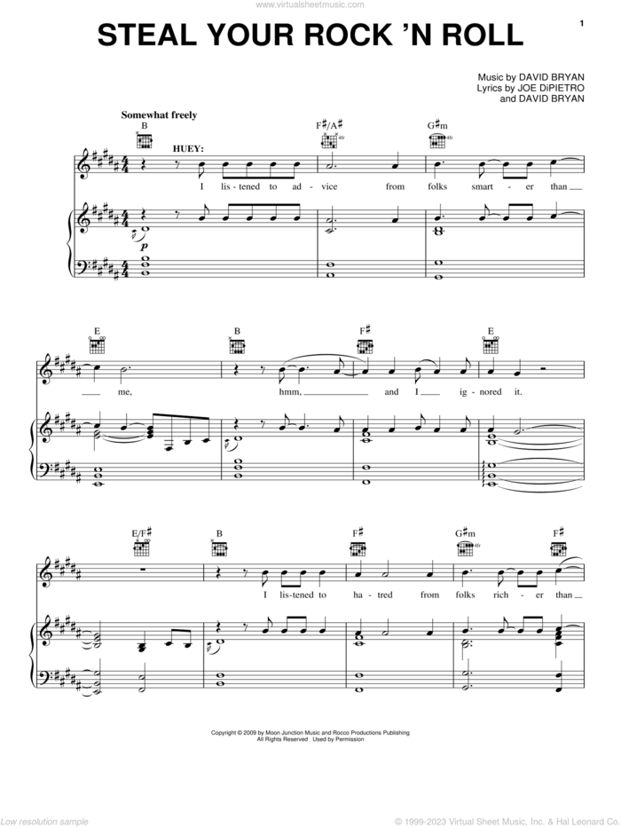 Steal My Girl sheet music for voice, piano or guitar v2