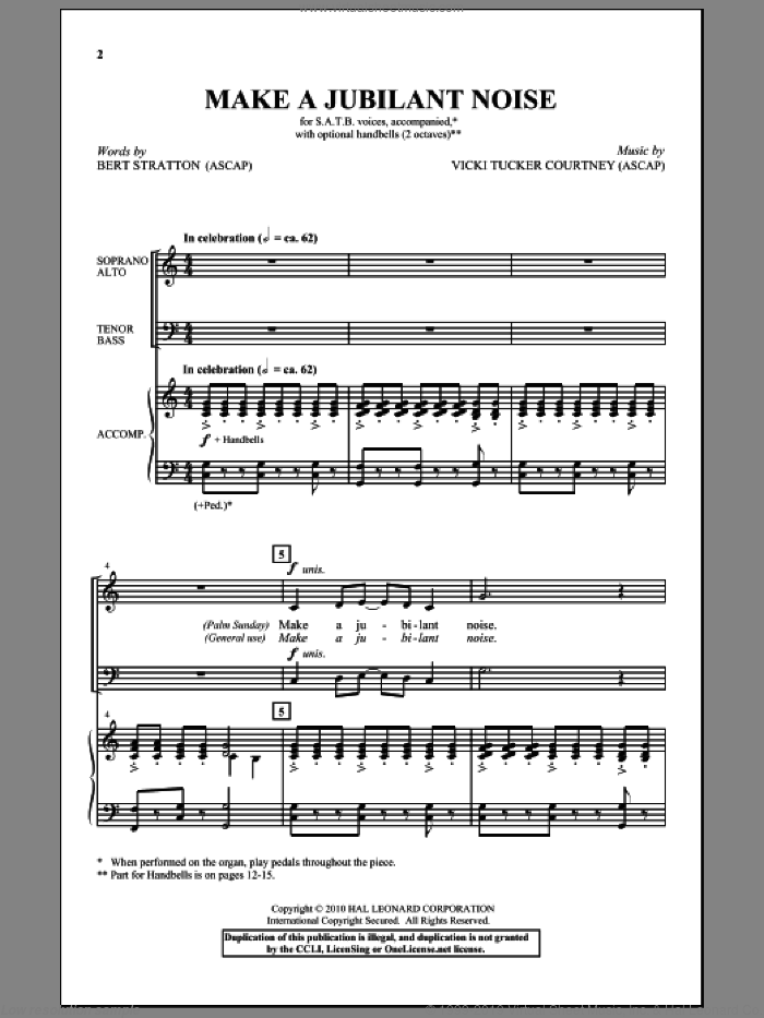 Make A Jubilant Noise sheet music for choir (SATB: soprano, alto, tenor, bass) by Vicki Tucker Courtney and Bert Stratton, intermediate skill level