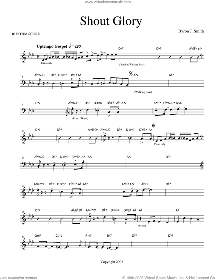 Shout Glory! sheet music for orchestra/band (Rhythm) by Byron Smith, intermediate skill level