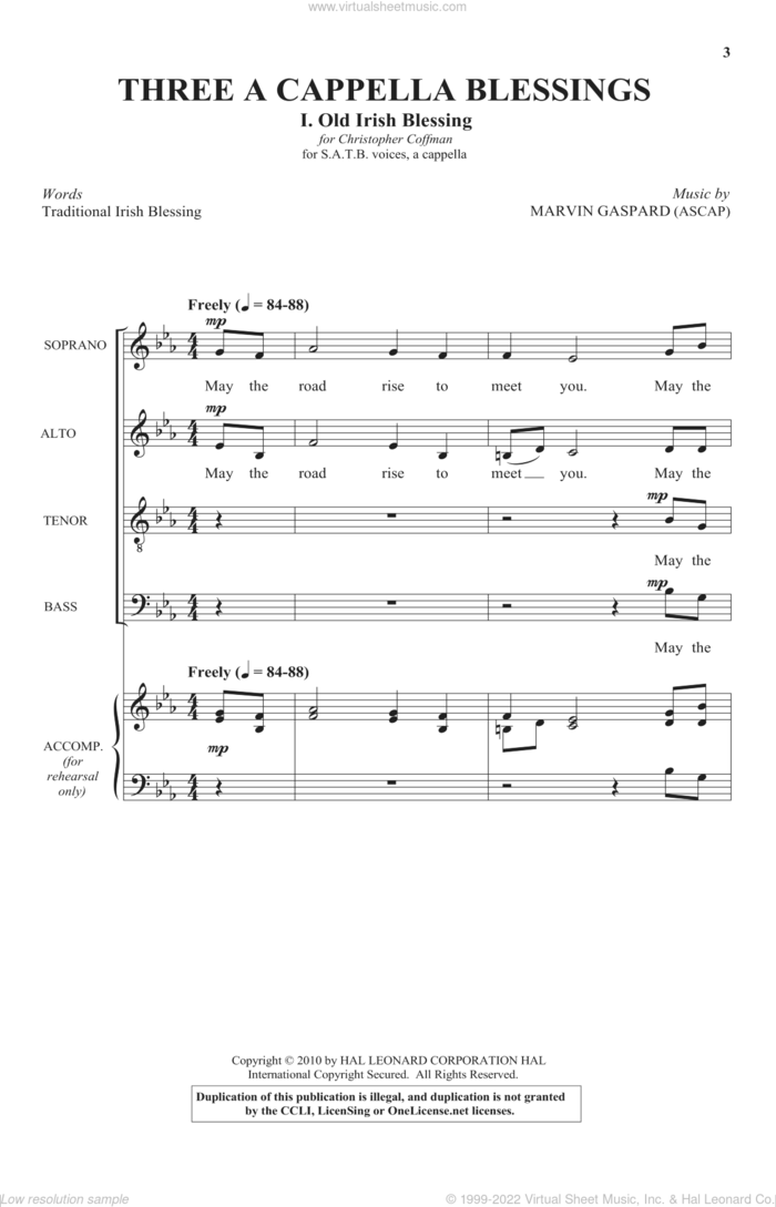 The Lord Bless And Keep You sheet music for choir (SATB: soprano, alto, tenor, bass) by Marvin Gaspard, intermediate skill level