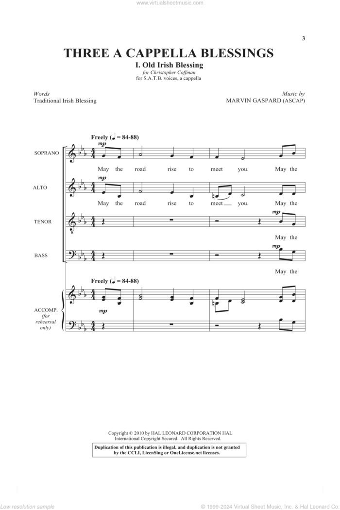 The Lord Bless And Keep You sheet music for choir (SATB: soprano, alto, tenor, bass) by Marvin Gaspard, intermediate skill level