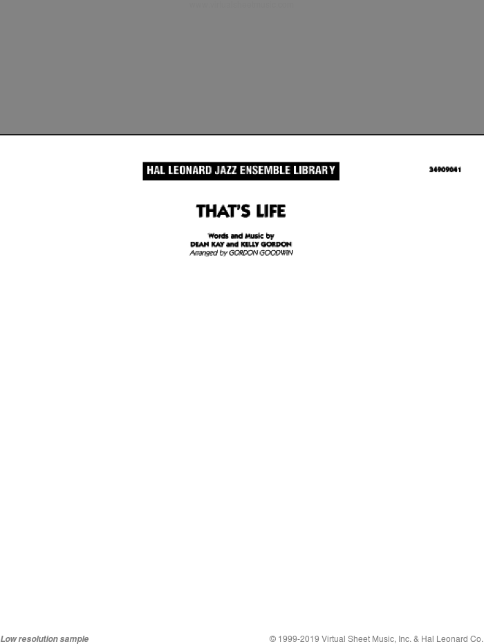 That's Life (COMPLETE) sheet music for jazz band by Gordon Goodwin, Dean Kay and Kelly Gordon, intermediate skill level
