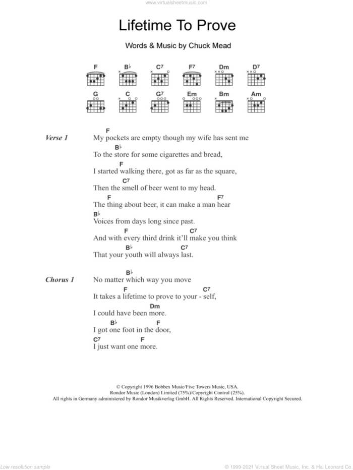 Lifetime To Prove sheet music for guitar (chords) by BR549, BR5-49 and Chuck Mead, intermediate skill level