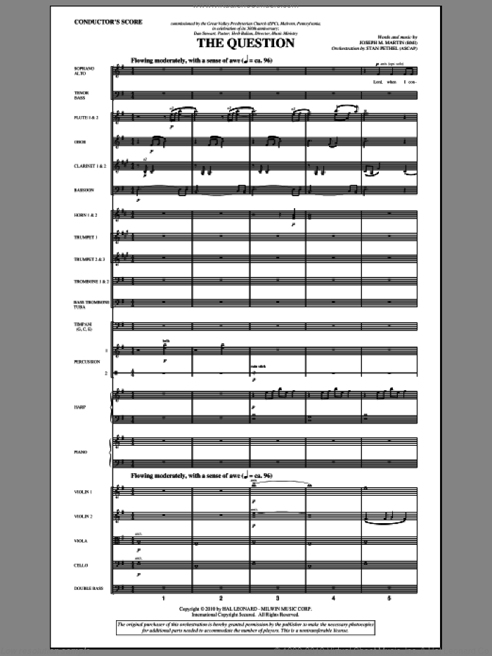 The Question (complete set of parts) sheet music for orchestra/band (Orchestra) by Joseph M. Martin, intermediate skill level