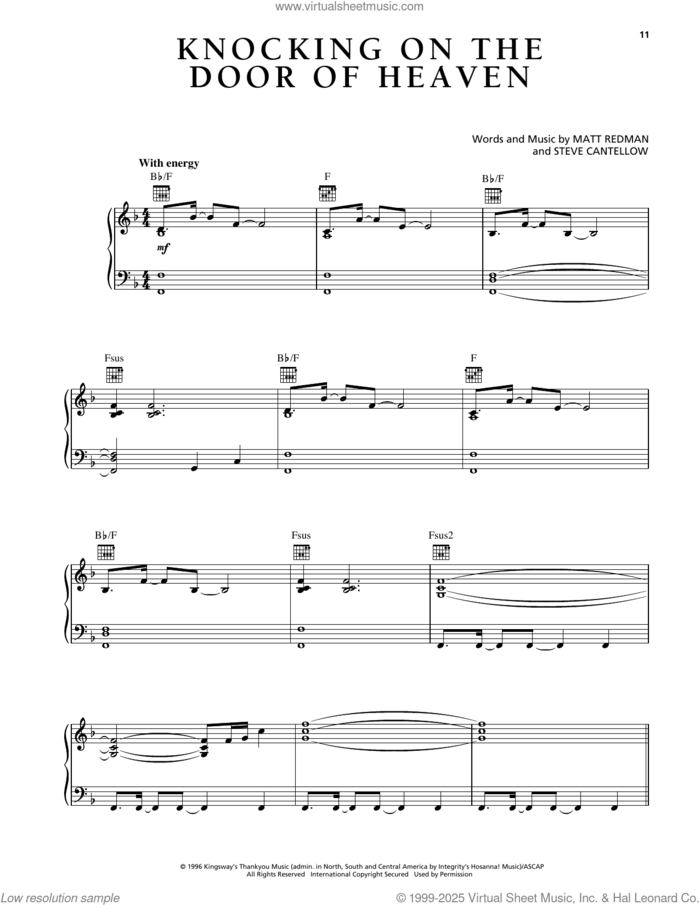Knocking On The Door Of Heaven sheet music for voice, piano or guitar by Matt Redman and Steve Cantellow, intermediate skill level