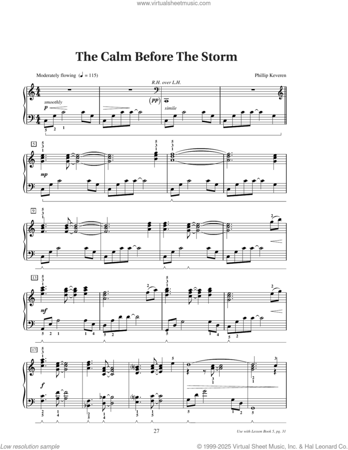 The Calm Before The Storm sheet music for piano solo (elementary) by Phillip Keveren, beginner piano (elementary)