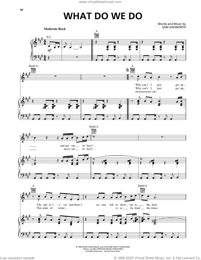 What Do We Do sheet music for voice, piano or guitar by Charlie Peacock and Sam Ashworth, intermediate skill level