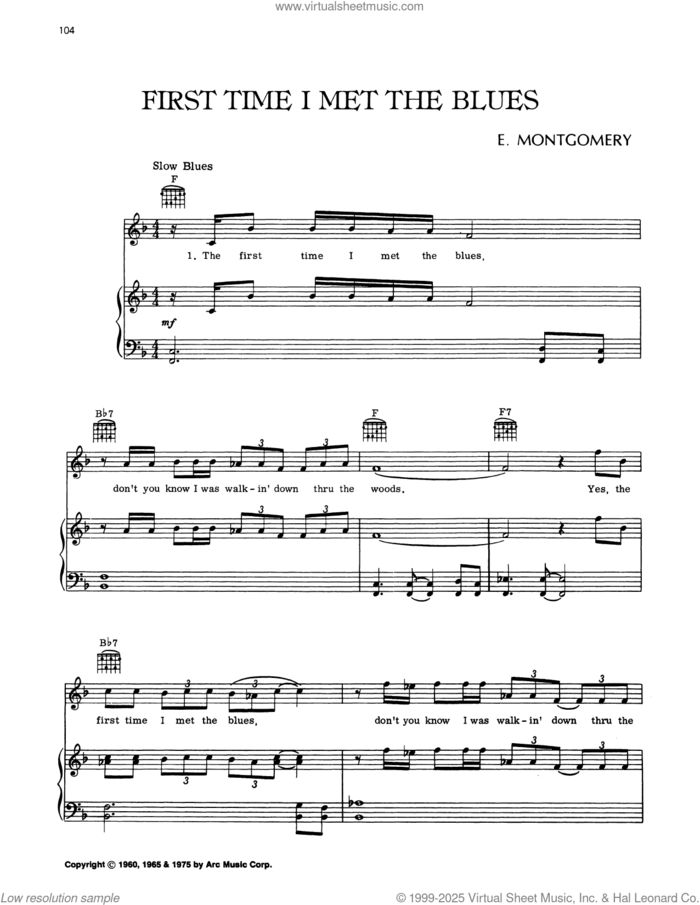 First Time I Met The Blues sheet music for voice, piano or guitar by Buddy Guy and Eurreal Montgomery, intermediate skill level