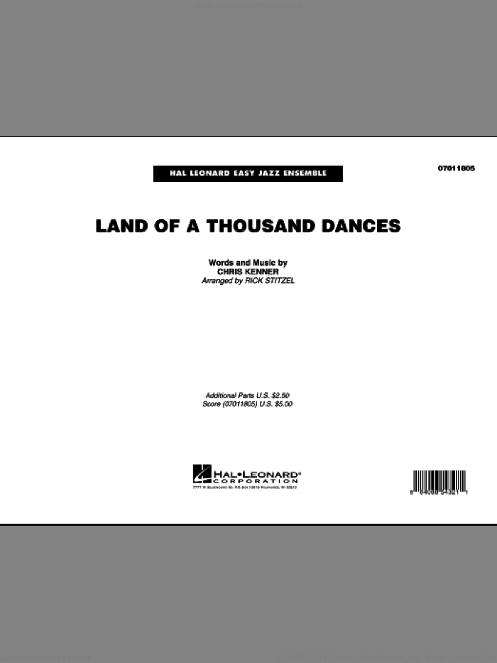 Land Of A Thousand Dances (COMPLETE) sheet music for jazz band by Rick Stitzel, Chris Kenner and Wilson Pickett, intermediate skill level