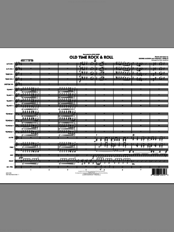 Old Time Rock and Roll (COMPLETE) sheet music for jazz band by George Jackson, Tom Jones, Bob Seger and Paul Murtha, intermediate skill level