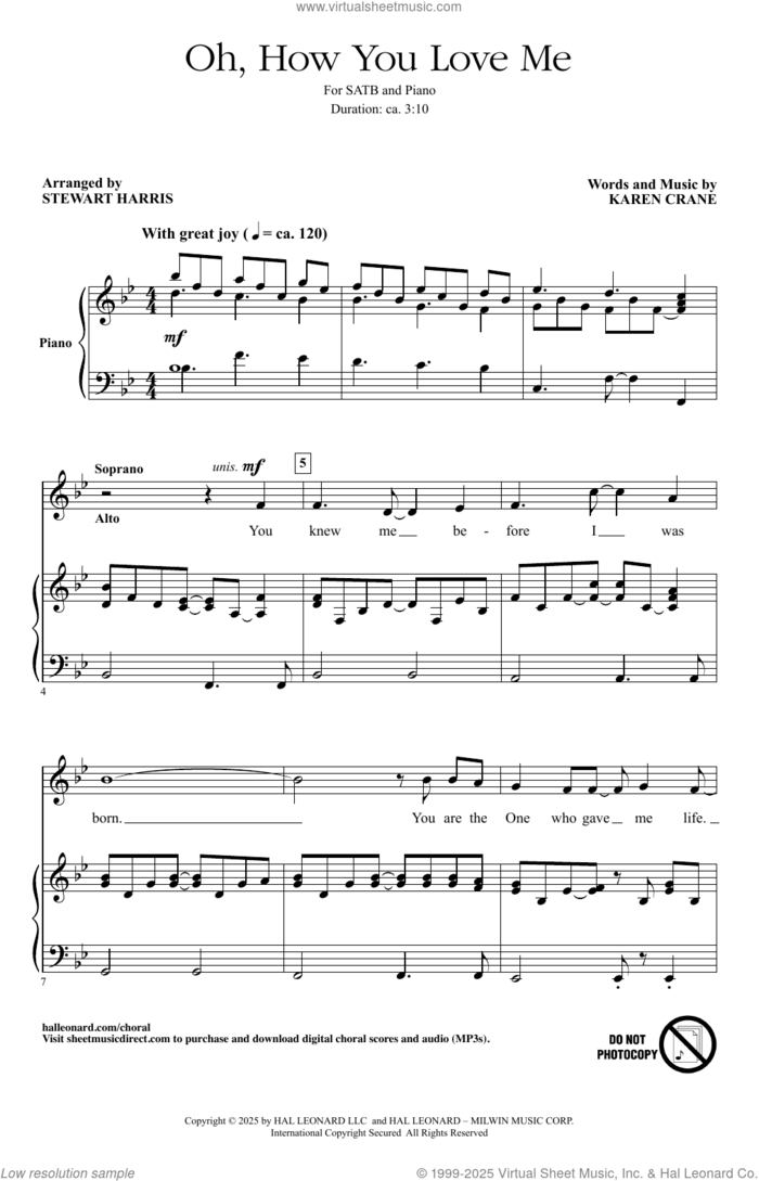 Oh, How You Love Me (arr. Stewart Harris) sheet music for choir (SATB: soprano, alto, tenor, bass) by Karen Crane and Stewart Harris, intermediate skill level