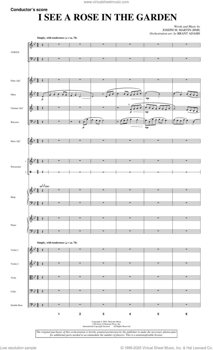 I See A Rose In The Garden (from The Rose Of Calvary) (COMPLETE) sheet music for orchestra/band (Orchestra) by Joseph M. Martin, intermediate skill level