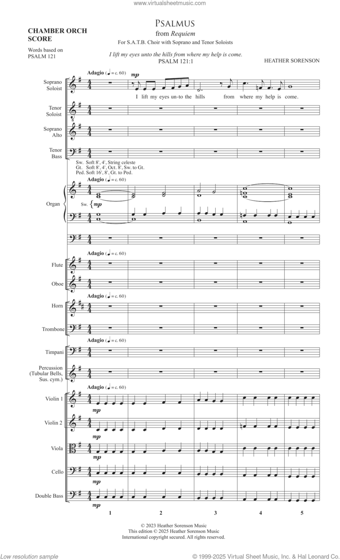 Psalmus (from Requiem) sheet music for orchestra/band (full score) by Heather Sorenson and Miscellaneous, intermediate skill level