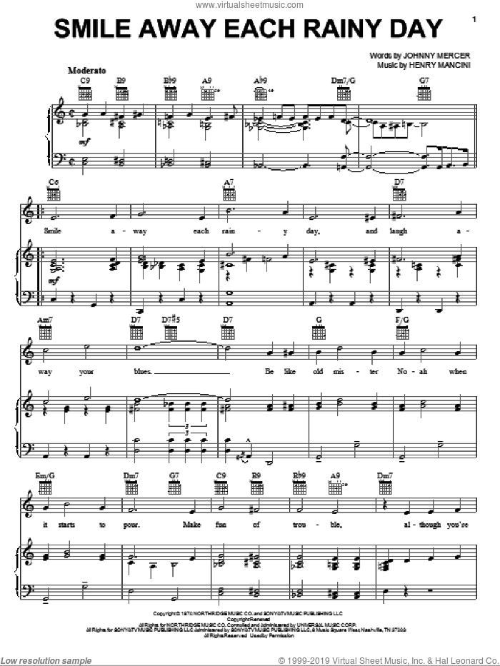 Rainy Day sheet music for voice, piano or guitar (PDF)