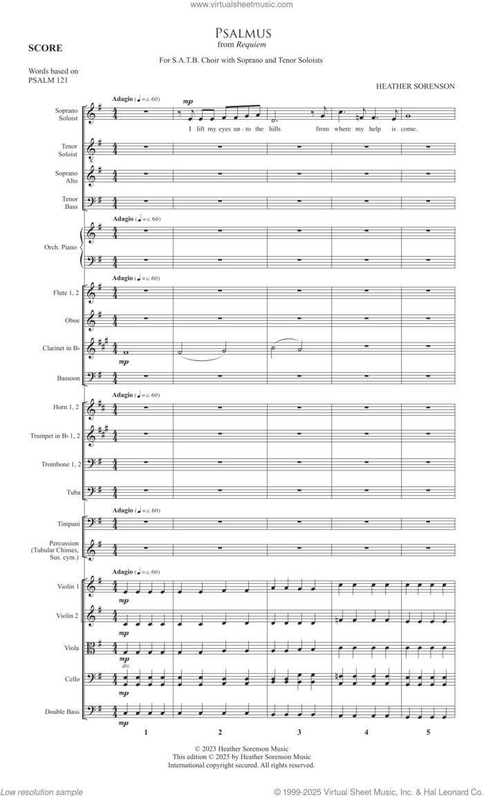 Psalmus (from Requiem) (Full Orchestra) (COMPLETE) sheet music for orchestra/band by Heather Sorenson and Miscellaneous, intermediate skill level