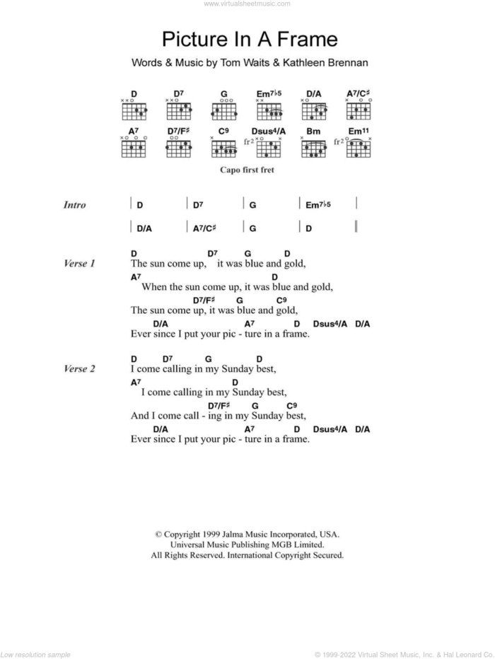 Picture In A Frame sheet music for guitar (chords) by Tom Waits and Kathleen Brennan, intermediate skill level