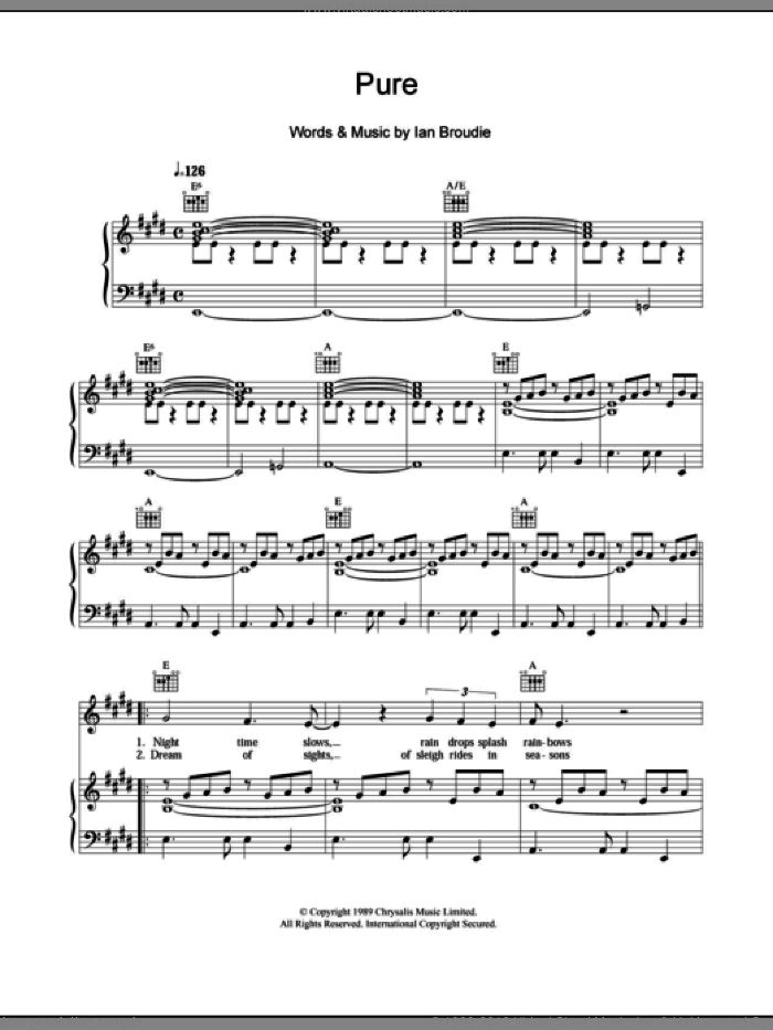 Pure sheet music for voice, piano or guitar by The Lightning Seeds and Ian Broudie, intermediate skill level