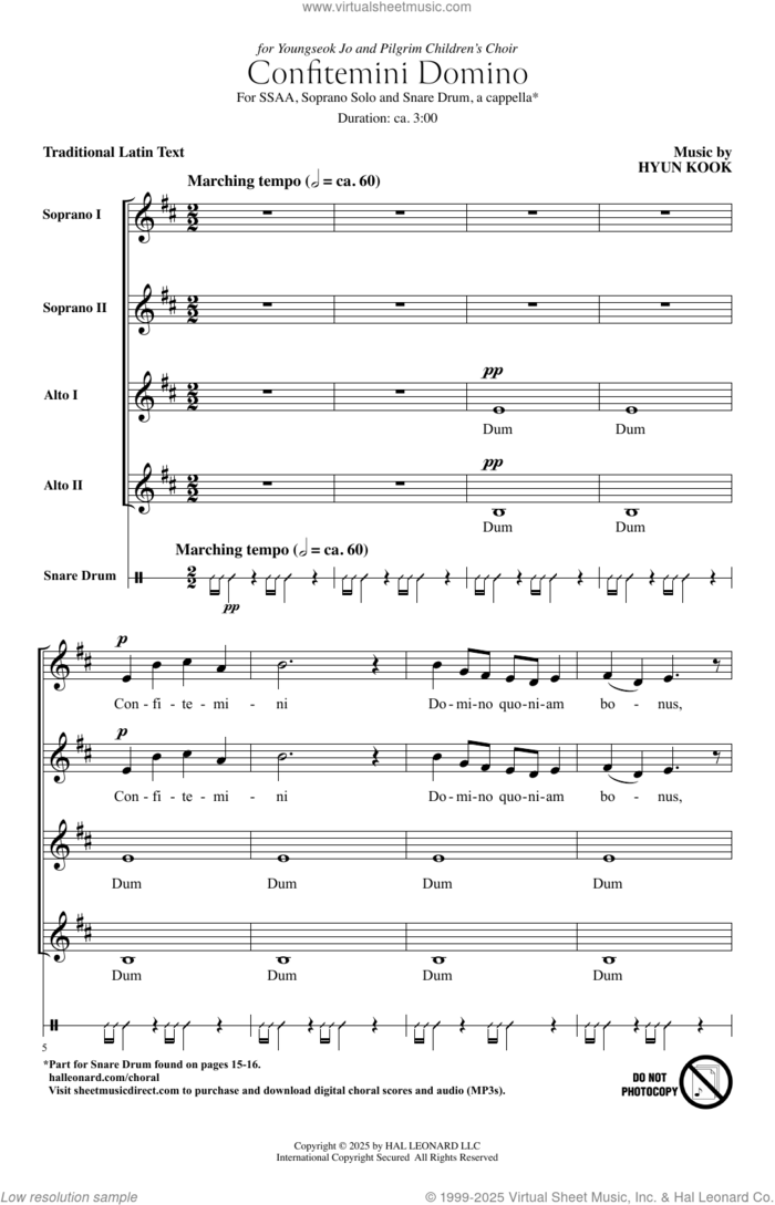 Confitemini Domino sheet music for choir (SSAA: soprano, alto) by Hyun Kook and Miscellaneous, intermediate skill level