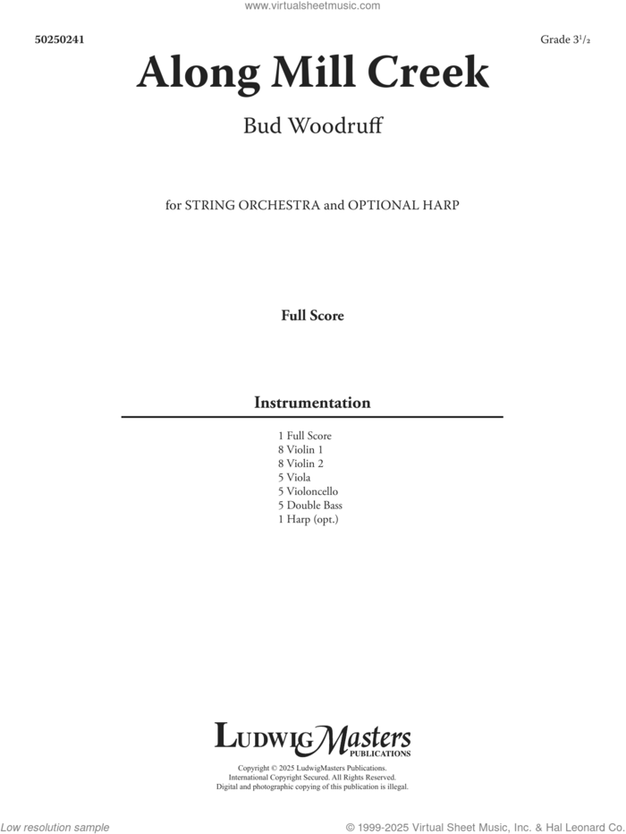 Along Mill Creek (COMPLETE) sheet music for orchestra by Bud Woodruff, intermediate skill level