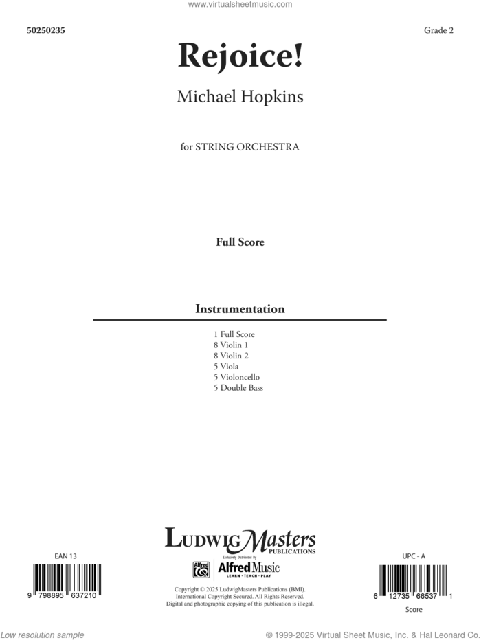 Rejoice! (COMPLETE) sheet music for orchestra by Michael Hopkins, intermediate skill level