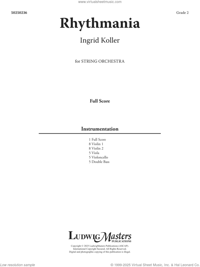 Rhythmania (COMPLETE) sheet music for orchestra by Ingrid Koller, intermediate skill level