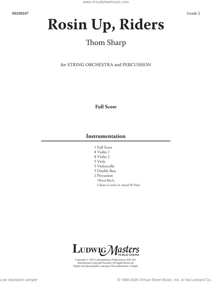 Rosin Up, Riders (COMPLETE) sheet music for orchestra by Thom Sharp, intermediate skill level