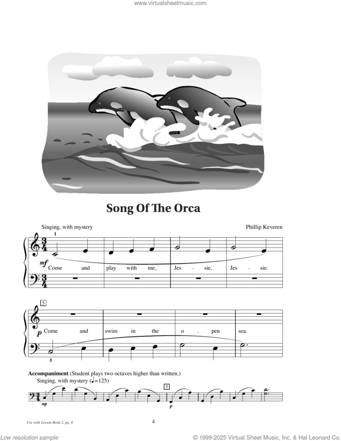 Song Of The Orca sheet music for piano solo (elementary)  and Phillip Keveren, beginner piano (elementary)