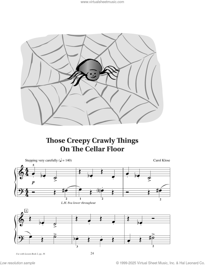 Those Creepy Crawly Things On The Cellar Floor sheet music for piano solo (elementary) by Carol Klose, beginner piano (elementary)