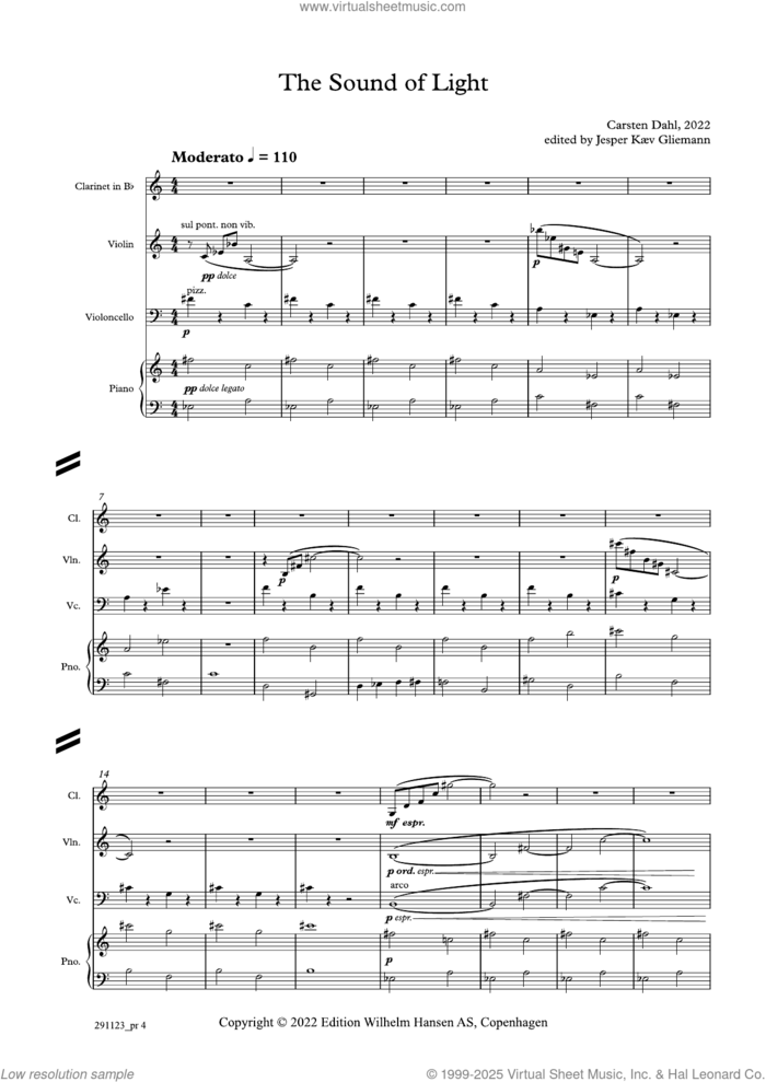 The Sound Of Love (COMPLETE) sheet music for chamber ensemble by Carsten Dahl, classical score, intermediate skill level