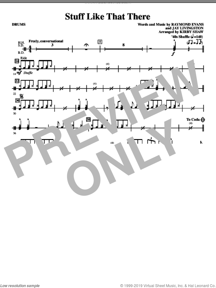 Stuff Like That There (complete set of parts) sheet music for orchestra/band by Jay Livingston, Ray Evans and Kirby Shaw, intermediate skill level