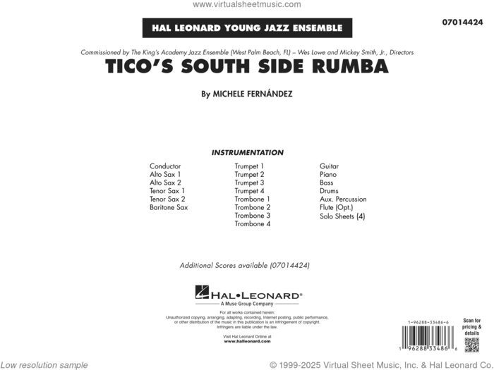 Tico's South Side Rumba (COMPLETE) sheet music for jazz band by Michele Fernández, intermediate skill level